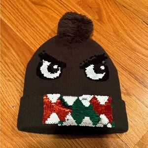 H&M Kids Sequin Monster Face Hat - Black and Multicolor
